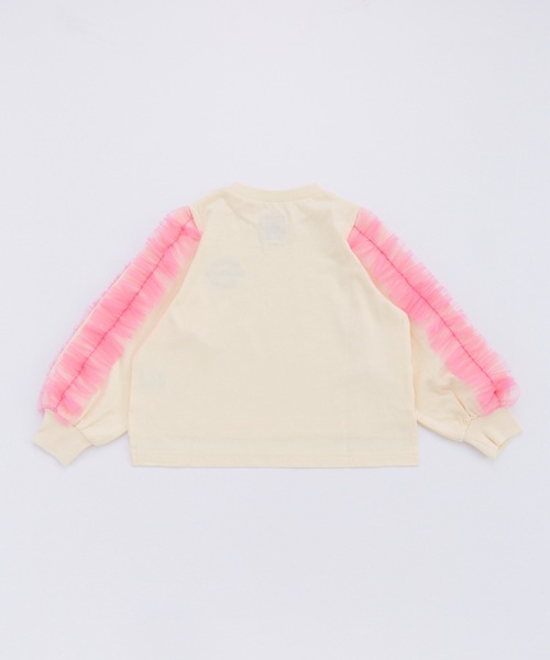 Ocean&Ground(オーシャン&グラウンド)の「ラメチュールフリルスリーブロンT(Tシャツ/カットソー・キッズ・ライトグレー/ホワイト/イエロー・80/90/95/100/110/120/130/140)」の21枚目の写真