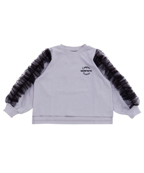 Ocean&Ground(オーシャン&グラウンド)の「ラメチュールフリルスリーブロンT(Tシャツ/カットソー・キッズ・ライトグレー/ホワイト/イエロー・80/90/95/100/110/120/130/140)」の14枚目の写真