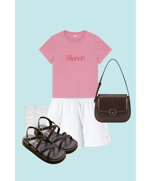SINOON（シヌーン）の「Sinoon Signature Logo T-Shirts (Deep Pink)（Tシャツ/カットソー・レディース・その他・S/M）」の6枚目の写真