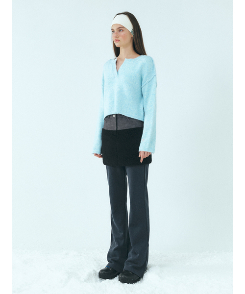 ETMON（エトモン）の「Neck-Slit Knit Pullover, Light Blue（ニット/セーター・レディース・その他・FREE）」の5枚目の写真