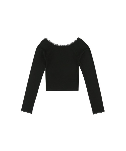 ALEXIA STAM（アリシアスタン）の「Wellness Lace Long Sleeve Tee/ウェルネス レースロンT（Tシャツ/カットソー・レディース・ホワイト/ブラック/グレー・M/S）」の13枚目の写真