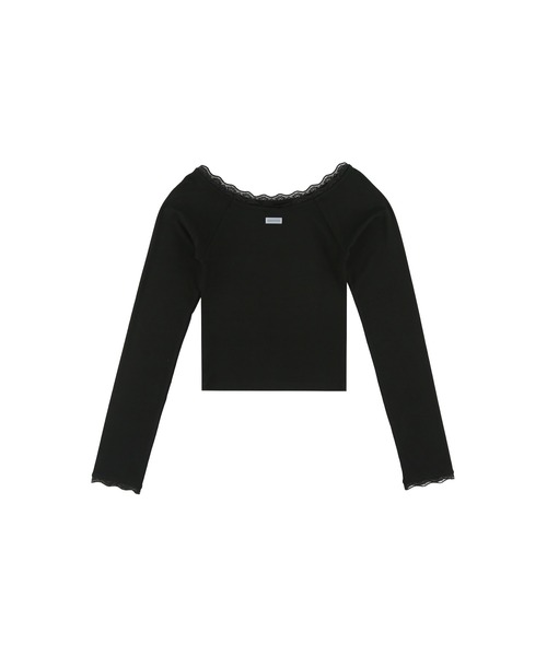 ALEXIA STAM（アリシアスタン）の「Wellness Lace Long Sleeve Tee/ウェルネス レースロンT（Tシャツ/カットソー・レディース・ホワイト/ブラック/グレー・M/S）」の14枚目の写真