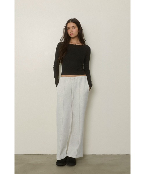 ALEXIA STAM（アリシアスタン）の「Wellness Lace Long Sleeve Tee/ウェルネス レースロンT（Tシャツ/カットソー・レディース・ホワイト/ブラック/グレー・M/S）」の8枚目の写真