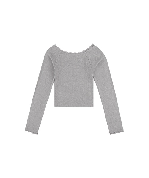 ALEXIA STAM（アリシアスタン）の「Wellness Lace Long Sleeve Tee/ウェルネス レースロンT（Tシャツ/カットソー・レディース・ホワイト/ブラック/グレー・M/S）」の18枚目の写真