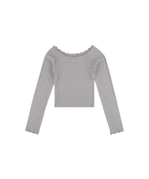 ALEXIA STAM（アリシアスタン）の「Wellness Lace Long Sleeve Tee/ウェルネス レースロンT（Tシャツ/カットソー・レディース・ホワイト/ブラック/グレー・M/S）」の9枚目の写真