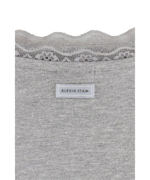 ALEXIA STAM（アリシアスタン）の「Wellness Lace Long Sleeve Tee/ウェルネス レースロンT（Tシャツ/カットソー・レディース・ホワイト/ブラック/グレー・M/S）」の11枚目の写真