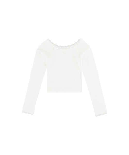 ALEXIA STAM（アリシアスタン）の「Wellness Lace Long Sleeve Tee/ウェルネス レースロンT（Tシャツ/カットソー・レディース・ホワイト/ブラック/グレー・M/S）」の21枚目の写真