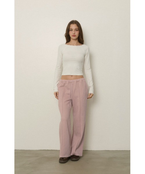 ALEXIA STAM（アリシアスタン）の「Wellness Lace Long Sleeve Tee/ウェルネス レースロンT（Tシャツ/カットソー・レディース・ホワイト/ブラック/グレー・M/S）」の4枚目の写真