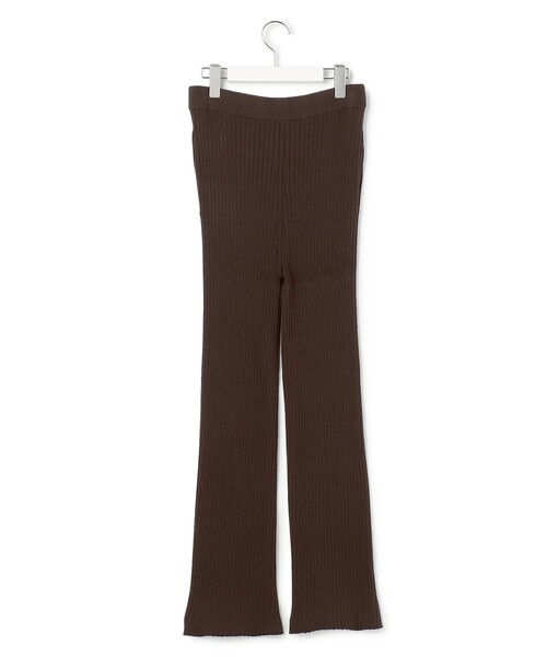 23区 L(ニジュウサンクオオキイサイズ)の「ホールガーメント リブニット パンツ(その他パンツ・レディース・ブラック系/ダークブラウン系/ベージュ系・46/44)」の9枚目の写真