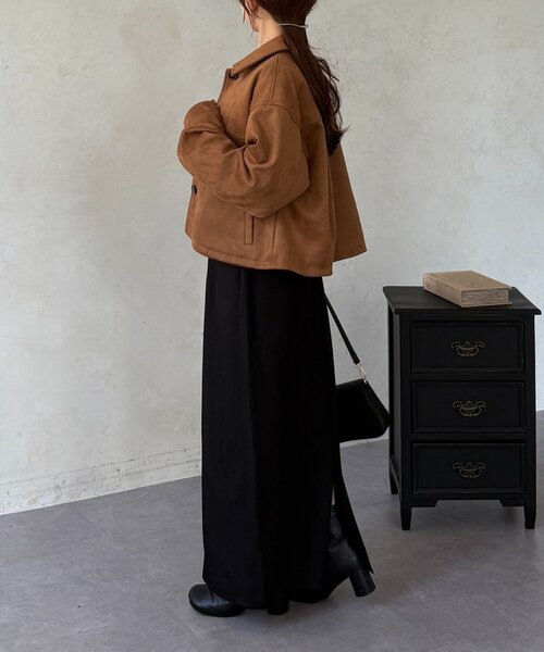 Thevon（ゼボン）の「ベルト付きナロースカート（スカート・レディース・ブラック/ベージュ・M/S）」の5枚目の写真