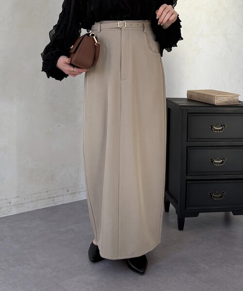Thevon（ゼボン）の「ベルト付きナロースカート（スカート・レディース・ブラック/ベージュ・M/S）」の8枚目の写真