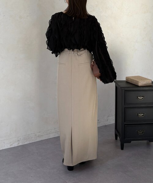 Thevon（ゼボン）の「ベルト付きナロースカート（スカート・レディース・ブラック/ベージュ・M/S）」の14枚目の写真