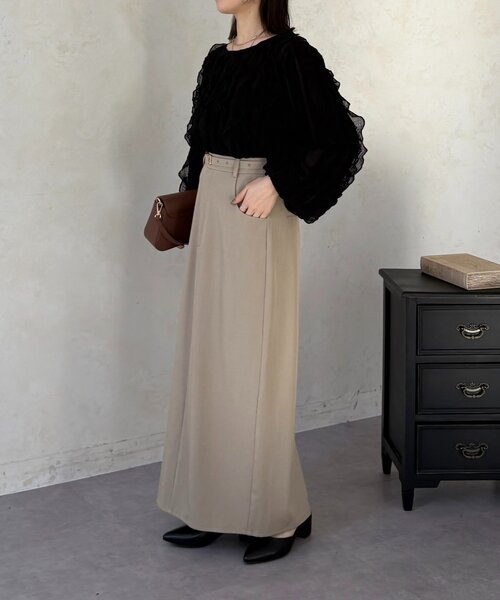 Thevon（ゼボン）の「ベルト付きナロースカート（スカート・レディース・ブラック/ベージュ・M/S）」の15枚目の写真