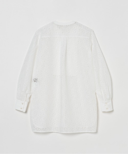 HELIOPOLE(エリオポール)の「LACE COLLARLESS SHIRT(シャツ/ブラウス・レディース・ブラック/ホワイト・38)」の8枚目の写真