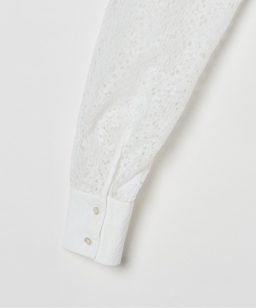 HELIOPOLE(エリオポール)の「LACE COLLARLESS SHIRT(シャツ/ブラウス・レディース・ブラック/ホワイト・38)」の6枚目の写真