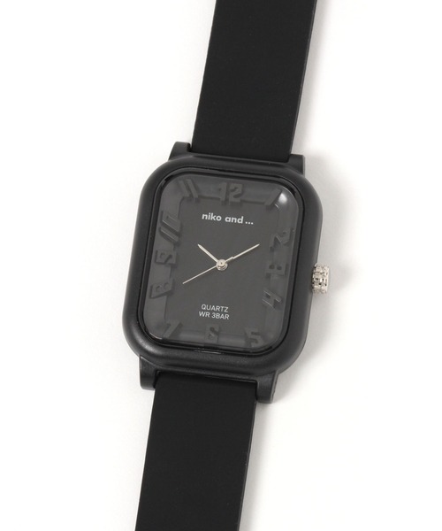 niko and...（ニコアンド）の「スクエアワントーンウォッチ（アナログ腕時計・レディース・カーキ/ホワイト/ブラック・0）」の3枚目の写真