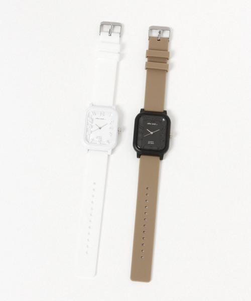 niko and...（ニコアンド）の「スクエアワントーンウォッチ（アナログ腕時計・レディース・カーキ/ホワイト/ブラック・0）」の10枚目の写真