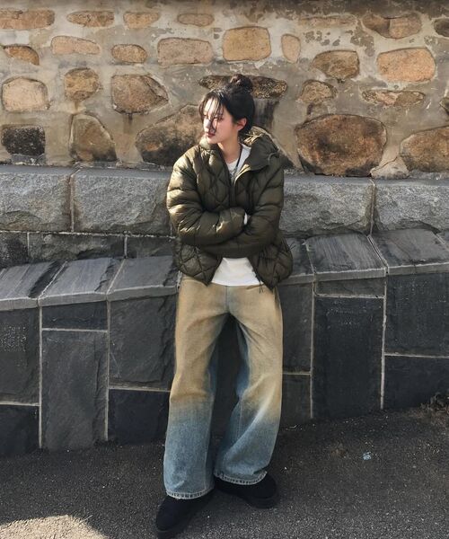 SLOWACID（スローアシッド）の「ゴーストシルエットパディッドジャンパー[カーキ]（ダウンジャケット/コート・レディース・その他・SMALL/MEDIUM/LARGE）」の4枚目の写真
