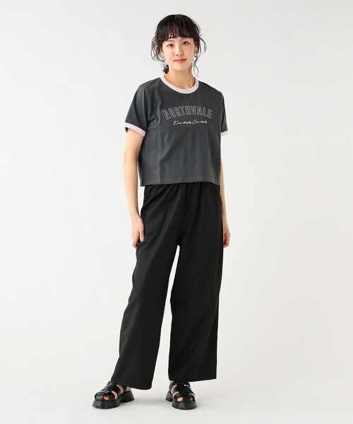 BEAMS HEART(ビームスハート)の「リンガー ロゴ Tシャツ(Tシャツ/カットソー・レディース・ホワイト系その他5/オフホワイト/チャコールグレー・FREE)」の5枚目の写真