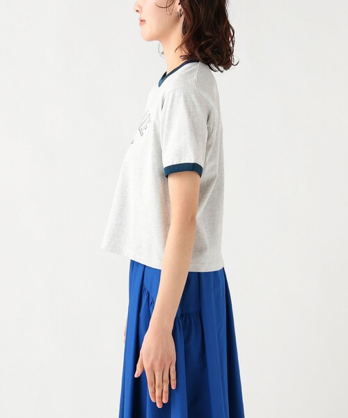 BEAMS HEART(ビームスハート)の「リンガー ロゴ Tシャツ(Tシャツ/カットソー・レディース・ホワイト系その他5/オフホワイト/チャコールグレー・FREE)」の9枚目の写真