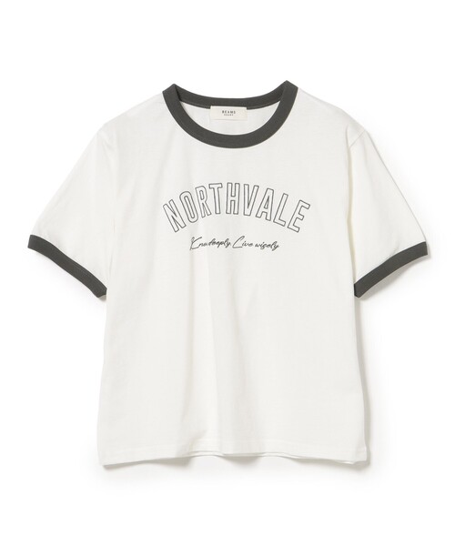 BEAMS HEART(ビームスハート)の「リンガー ロゴ Tシャツ(Tシャツ/カットソー・レディース・ホワイト系その他5/オフホワイト/チャコールグレー・FREE)」の14枚目の写真