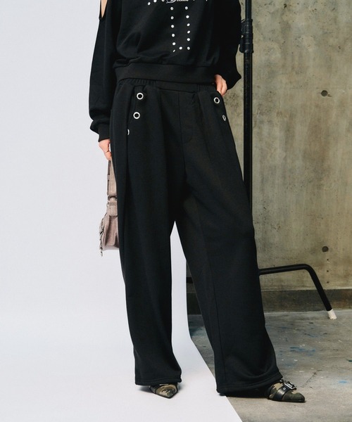 3.3 Field Trip （3.3フィールドトリップ）の「3.3 Field Trip／ハトメデザインスウェットパンツ（スウェットパンツ・レディース・ブラック/グレー/オートミール・FREE）」の12枚目の写真