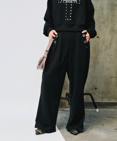 3.3 Field Trip （3.3フィールドトリップ）の「3.3 Field Trip／ハトメデザインスウェットパンツ（スウェットパンツ・レディース・ブラック/グレー/オートミール・FREE）」の13枚目の写真