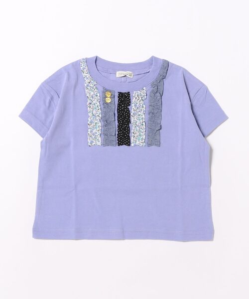 RAGMART(ラグマート)の「フリル付きカットソー半袖Tシャツ(Tシャツ/カットソー・キッズ・パープル・130cm/120cm/110cm)」の1枚目の写真