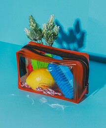 nahe（ネーエ）の「nahe(R) / パッキングポーチ S クリア オレンジ（ポーチ）」