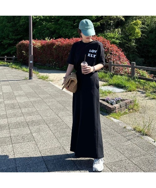 Flugge(フラッジー)の「スウェットロングスカート(スカート・レディース・ブラック・FREE)」の2枚目の写真
