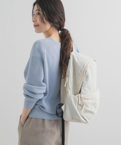 URBAN RESEARCH DOORS（アーバンリサーチドアーズ）の「コットン畦Vネックニット（ニット/セーター・レディース・ピンク/アイボリー/ライトブルー・FREE）」の16枚目の写真