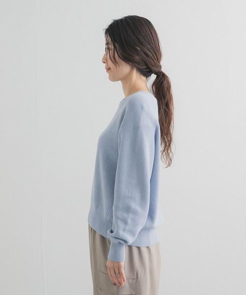 ☺︎nacchan♡  新品未使用  コットン畦Vネックニット セール】コットン畦Vネックニット｜春服/カラーニット/オフィス