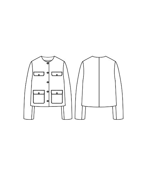 White Collection(ホワイトコレクション)の「【 きちんと華やぐ 】 ミックスカラーツイード・ノーカラージャケット(ノーカラージャケット・レディース・ブラック/グレー/ホワイト・M)」の4枚目の写真