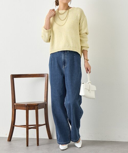 Jena espace merveilleux（ジェナ　エスパスメルヴェイユ）の「ソフトバギーデニムパンツ（デニムパンツ・レディース・ブルー/ブルー系その他・FREE）」の5枚目の写真