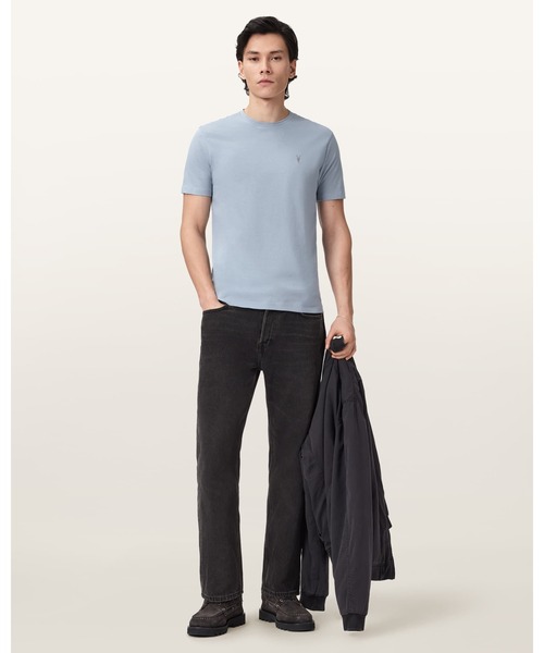 ALLSAINTS(オールセインツ)の「BRACE BRUSHED COTTON CREW NECK T-SHIRT | BRACE ブラッシュ コットン クルーネック Tシャツ(Tシャツ/カットソー・メンズ・ブルー系その他・XS/S/M/L/XL)」の2枚目の写真