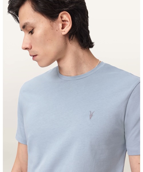 ALLSAINTS(オールセインツ)の「BRACE BRUSHED COTTON CREW NECK T-SHIRT | BRACE ブラッシュ コットン クルーネック Tシャツ(Tシャツ/カットソー・メンズ・ブルー系その他・XS/S/M/L/XL)」の3枚目の写真