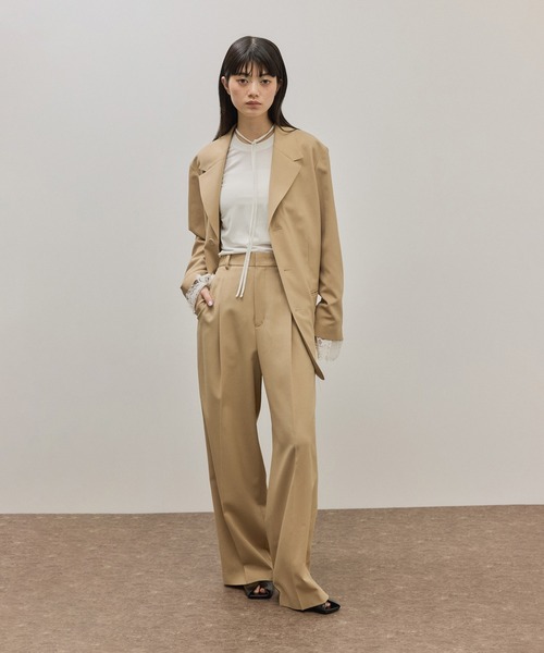 ADAM ET ROPE'（アダムエロペ）の「レースカフストップス（Tシャツ/カットソー・レディース・ホワイト/サックスブルー・FREE）」の3枚目の写真