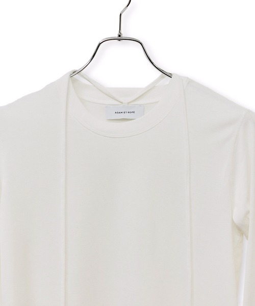 ADAM ET ROPE'（アダムエロペ）の「レースカフストップス（Tシャツ/カットソー・レディース・ホワイト/サックスブルー・FREE）」の14枚目の写真