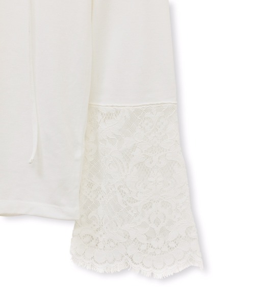 ADAM ET ROPE'（アダムエロペ）の「レースカフストップス（Tシャツ/カットソー・レディース・ホワイト/サックスブルー・FREE）」の16枚目の写真