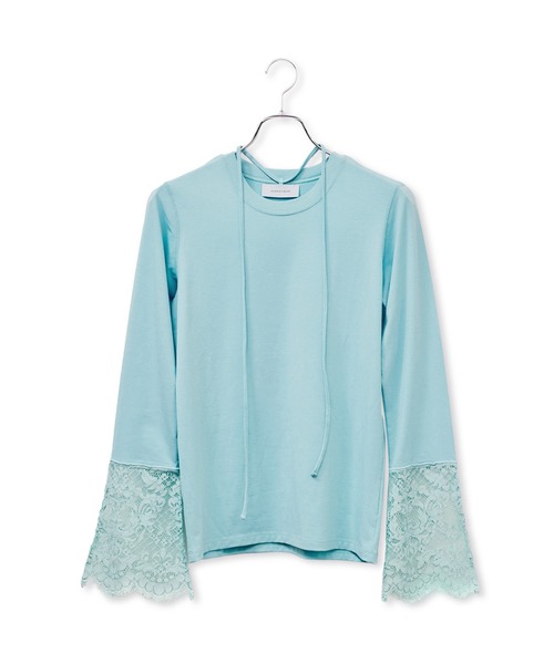 ADAM ET ROPE'（アダムエロペ）の「レースカフストップス（Tシャツ/カットソー・レディース・ホワイト/サックスブルー・FREE）」の17枚目の写真