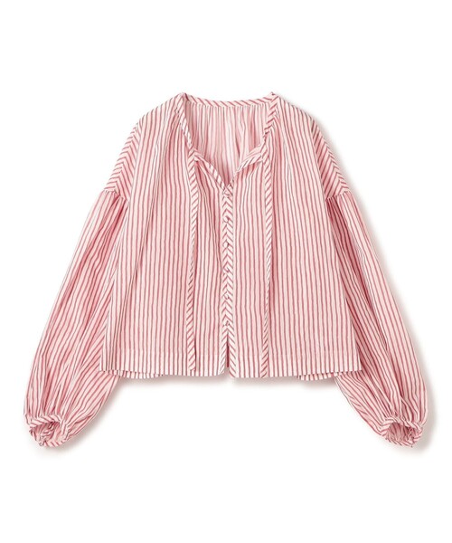 SOULEIADO（ソレイアード）の「コットンボイルプリント ギャザーブラウス（シャツ/ブラウス・レディース・ネイビー/ピンク系その他・36）」の2枚目の写真