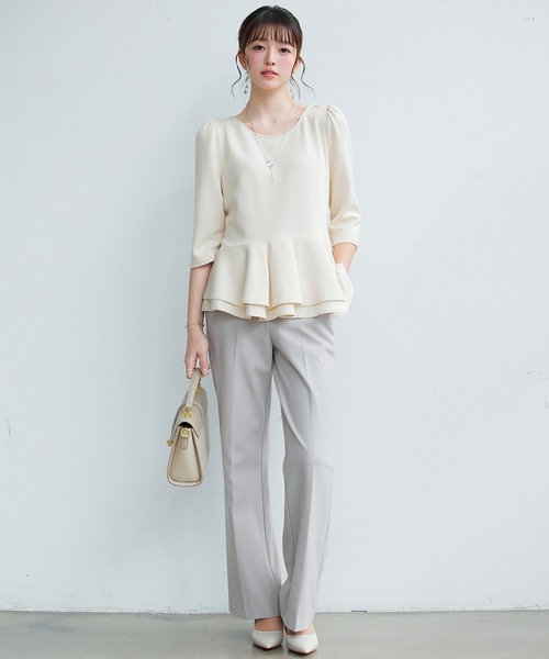 SAISON DE PAPILLON（セゾンドパピヨン）の「【2026SS新作】レーディス カットソー トップス ギャザースリーブ ペプラム 通勤 きれいめ 上品（Tシャツ/カットソー・レディース・ブラック/ベージュ・L/S/M）」の16枚目の写真