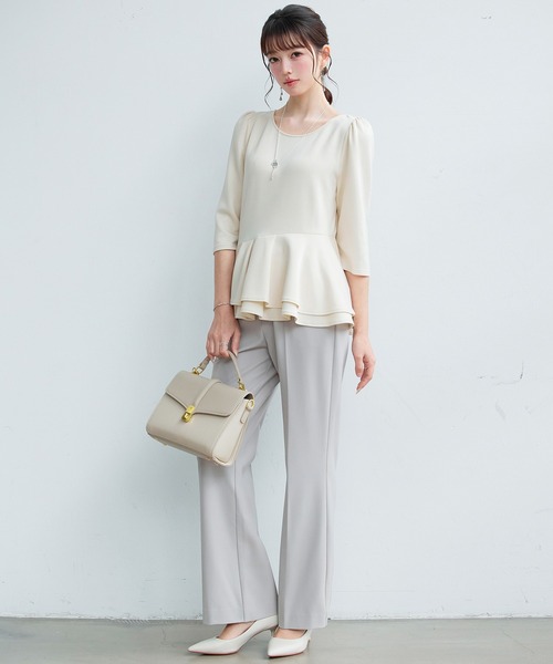 SAISON DE PAPILLON（セゾンドパピヨン）の「【2026SS新作】レーディス カットソー トップス ギャザースリーブ ペプラム 通勤 きれいめ 上品（Tシャツ/カットソー・レディース・ブラック/ベージュ・L/S/M）」の17枚目の写真