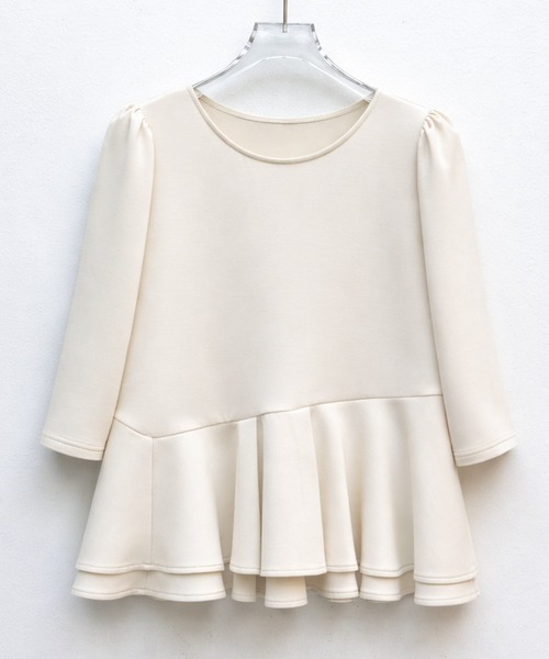 SAISON DE PAPILLON（セゾンドパピヨン）の「【2026SS新作】レーディス カットソー トップス ギャザースリーブ ペプラム 通勤 きれいめ 上品（Tシャツ/カットソー・レディース・ブラック/ベージュ・L/S/M）」の20枚目の写真