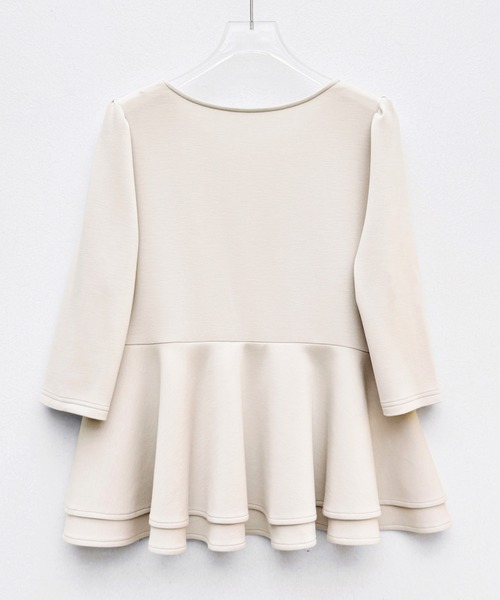 SAISON DE PAPILLON（セゾンドパピヨン）の「【2026SS新作】レーディス カットソー トップス ギャザースリーブ ペプラム 通勤 きれいめ 上品（Tシャツ/カットソー・レディース・ブラック/ベージュ・L/S/M）」の21枚目の写真