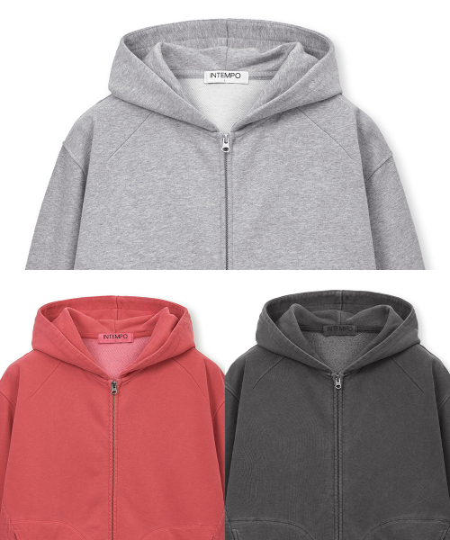 INTEMPOMOOD(インテンポムード)の「ローウォッシュドジップアップフーディ_グレー(パーカー・メンズ・グレー・MEDIUM/LARGE/X-LARGE)」の3枚目の写真