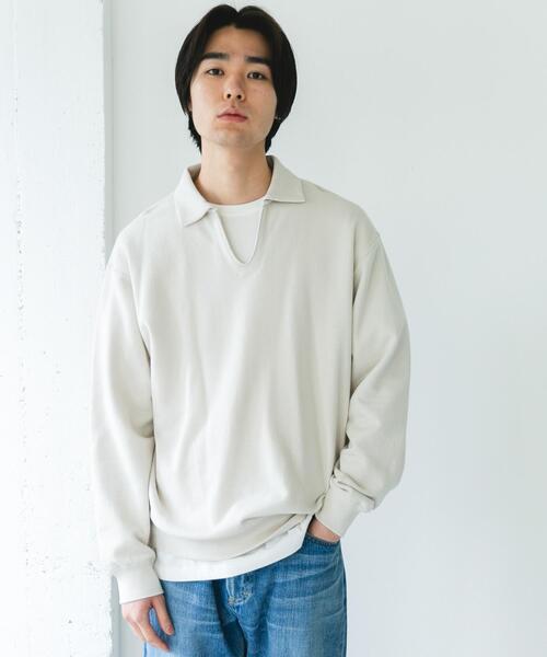 URBAN RESEARCH DOORS(アーバンリサーチドアーズ)の「TOMPKINS裏毛 スキッパースウェット(スウェット・メンズ・ネイビー/グレー/ブラック・LARGE/MEDIUM)」の2枚目の写真