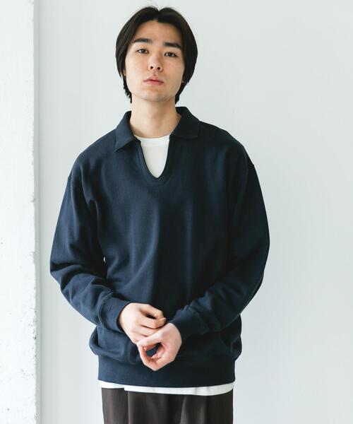 URBAN RESEARCH DOORS(アーバンリサーチドアーズ)の「TOMPKINS裏毛 スキッパースウェット(スウェット・メンズ・ネイビー/グレー/ブラック・LARGE/MEDIUM)」の21枚目の写真