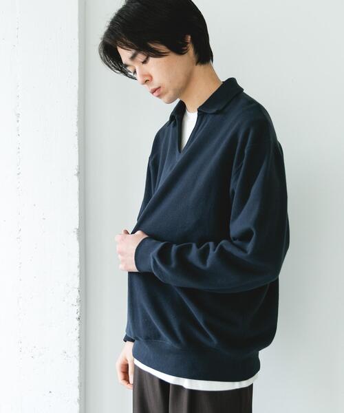 URBAN RESEARCH DOORS(アーバンリサーチドアーズ)の「TOMPKINS裏毛 スキッパースウェット(スウェット・メンズ・ネイビー/グレー/ブラック・LARGE/MEDIUM)」の20枚目の写真