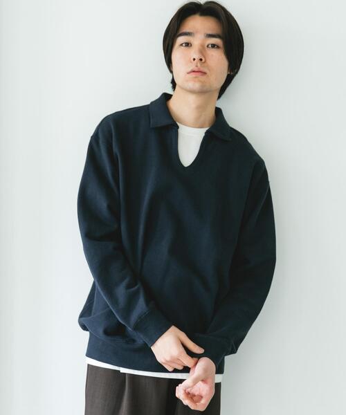 URBAN RESEARCH DOORS(アーバンリサーチドアーズ)の「TOMPKINS裏毛 スキッパースウェット(スウェット・メンズ・ネイビー/グレー/ブラック・LARGE/MEDIUM)」の19枚目の写真